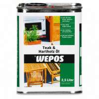 WEPOS Teak- und Hartholz-Öl 2,5L | UV-Holzschutz für Gartenmöbel