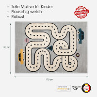 Kinderzimmerteppich YLVIE Straße Hellgrau 120 x 170 cm