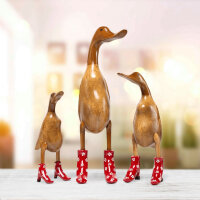 Handgefertigte Deko-Figur aus Holz "Ente mit...